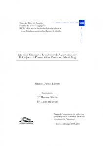 Effective Stochastic Local Search Algorithms For Bi-Objective ... - ULB