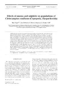 Effects of anoxia and sulphide on populations of ... - Inter Research