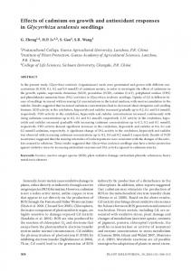 Effects of cadmium on growth and antioxidant ... - Semantic Scholar