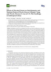 Effects of Elevated Ozone on Stoichiometry and