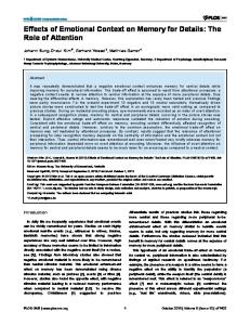 Effects of Emotional Context on Memory for Details ... - Semantic Scholar