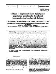Effects of fragmentation on density and population ... - Inter Research