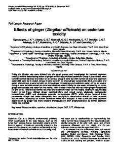 Effects of ginger (Zingiber officinale) on cadmium ... - Academic Journals