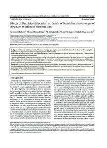 Effects of Nutrition Education on Levels of Nutritional Awareness of ...
