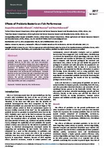 Effects of Probiotic Bacteria on Fish Performance - iMedpub