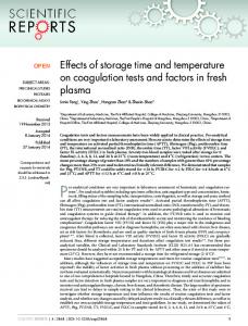 Effects of storage time and temperature on ... - Semantic Scholar