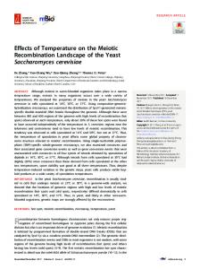 Effects of temperature on the meiotic recombination landscape of the