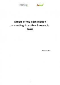 Effects of UTZ certification according to coffee farmers in Brazil