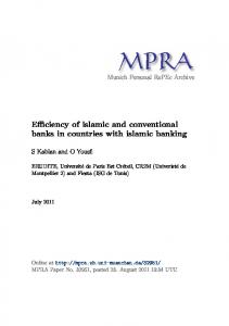 Efficiency of islamic and conventional banks in countries with islamic