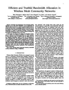 Efficient and Truthful Bandwidth Allocation in Wireless Mesh ...