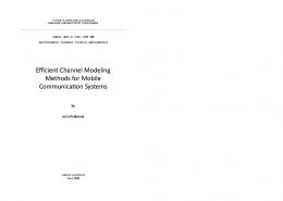 Efficient Channel Modeling Methods for Mobile Communication Systems