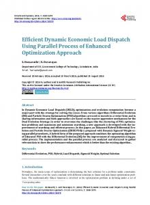 Efficient Dynamic Economic Load Dispatch Using Parallel Process of ...