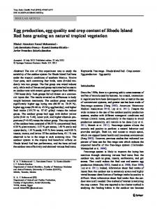 Egg production, egg quality and crop content of Rhode Island Red ...