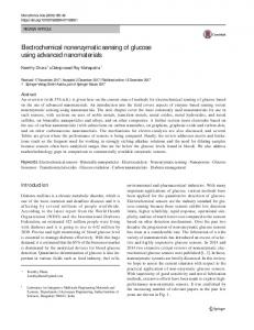 Electrochemical nonenzymatic sensing of glucose