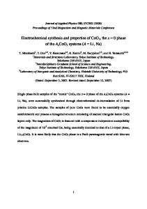 Electrochemical synthesis and properties of CoO2, the x = 0 ... - arXiv