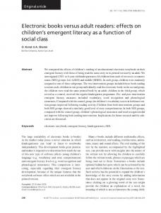 Electronic books versus adult readers: effects on children's ...