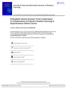 Embedded Library Services: From Cooperation to ...