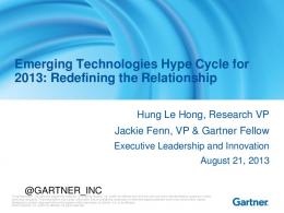 Emerging Technologies Hype Cycle for 2013 - BrightTALK