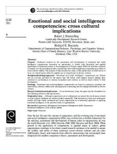 Emotional and social intelligence competencies - Forum for Emotional ...