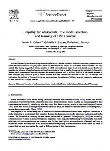 Empathy for adolescents' role model selection and ... - Semantic Scholar