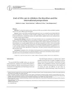 End-of-life care in children: the Brazilian and the ... - Jornal de Pediatria