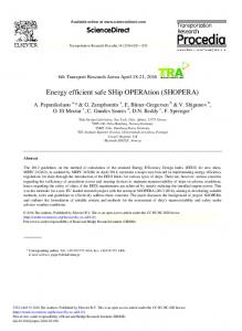 Energy Efficient Safe SHip Operation (SHOPERA) - Core