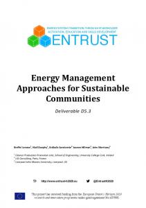 Energy Management Approaches for Sustainable ... - Entrust H2020