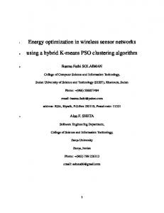 Energy optimization in wireless sensor networks ...