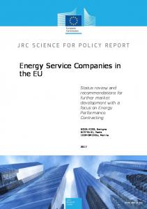 Energy Service Companies in the EU - JRC Publications Repository