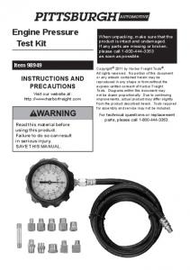 Engine Pressure Test Kit