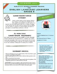 ENGLISH LANGUAGE LEARNERS GRADE 8 - Dublin Schools
