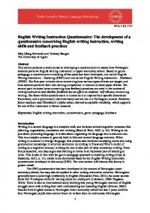 English Writing Instruction Questionnaire: The ... - UiA Journal