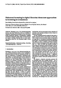 Enhanced browsing in digital libraries: three new ... - CiteSeerX
