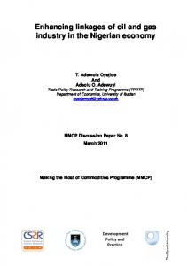 Enhancing linkages of oil and gas industry in the ... - Commodities