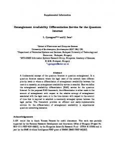 Entanglement Availability Differentiation Service for ...