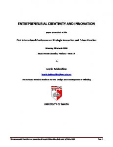 Entrepreneurial Creativity and Innovation Management (PDF ...