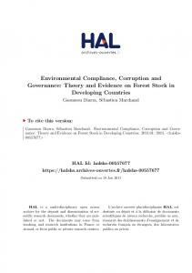 Environmental Compliance, Corruption and Governance - HAL-Inria