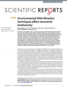 Environmental DNA filtration techniques affect recovered biodiversity
