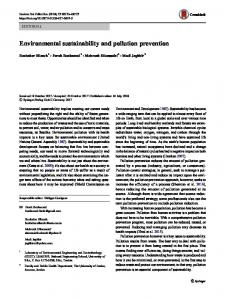 Environmental sustainability and pollution prevention - Springer Link