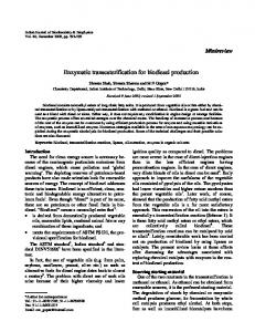 Enzymatic transesterification for biodiesel production - Semantic Scholar