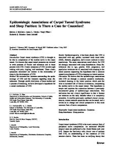 Epidemiologic Associations of Carpal Tunnel ... - Springer Link