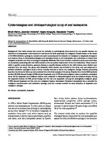 Epidemiological and clinicopathological study of ... - Semantic Scholar
