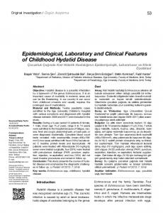 Epidemiological, Laboratory and Clinical Features of Childhood