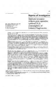 Epidural ketamine reduces post-operative epidural ... - Springer Link