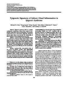 Epigenetic Signatures of Salivary Gland ... - Semantic Scholar