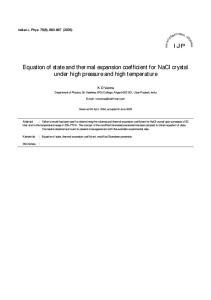 Equation of state and thermal expansion coefficient