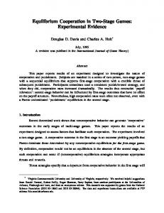 Equilibrium Cooperation in Two-Stage Games ... - Semantic Scholar