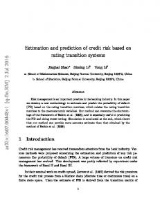 Estimation and prediction of credit risk based on rating ... - arXiv