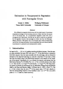 Estimation in Nonparametric Regression with ... - Semantic Scholar