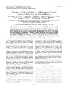 Etiology of Children's Diarrhea in Montevideo, Uruguay: Associated ...